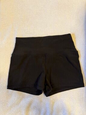 SHEIN Black High-Waist Athletic Micro Shorts